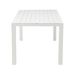 Rectangular aluminum table in white, 160 x 90.8 x 75.5 cm | Byron