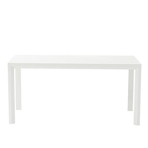 Rectangular aluminum table in white, 160 x 90.8 x 75.5 cm | Byron