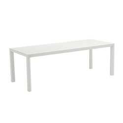 Tavolo rettangolare in alluminio bianco, 220 x 90,8 x 75,5 cm | Byron
