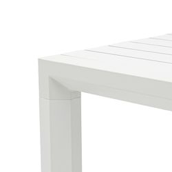Rectangular aluminum table in white, 220 x 90.8 x 75.5 cm | Byron