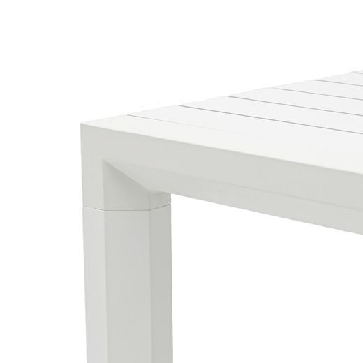 Rectangular aluminum table in white, 220 x 90.8 x 75.5 cm | Byron