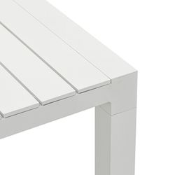 Rectangular aluminum table in white, 220 x 90.8 x 75.5 cm | Byron