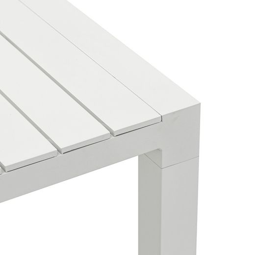 Rectangular aluminum table in white, 220 x 90.8 x 75.5 cm | Byron