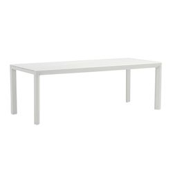 Tavolo rettangolare in alluminio bianco, 220 x 90,8 x 75,5 cm | Byron