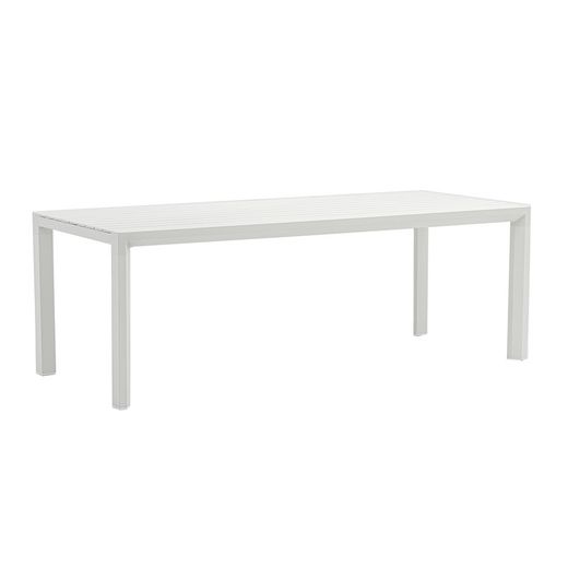 Rectangular aluminum table in white, 220 x 90.8 x 75.5 cm | Byron