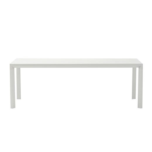 Rectangular aluminum table in white, 220 x 90.8 x 75.5 cm | Byron
