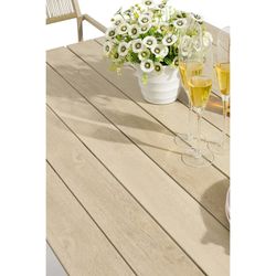 Rectangular aluminum table in natural, 160 x 88 x 75 cm | harmony