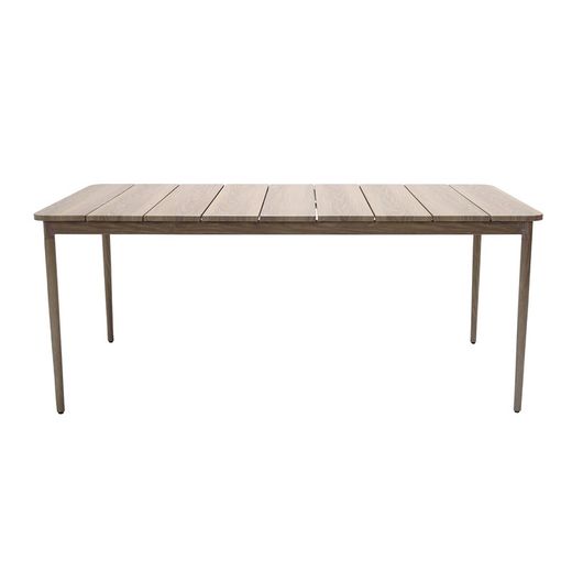 Garden dining set in natural aluminum | Sunset