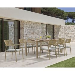 Conjunto de comedor de jardín en aluminio color natural | Harmony XL