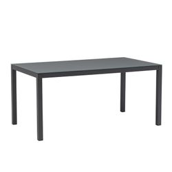 Mesa retangular de alumínio e vidro antracite, 160 x 90 x 74 cm | Adin