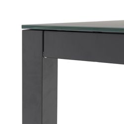 Mesa retangular de alumínio e vidro antracite, 160 x 90 x 74 cm | Adin