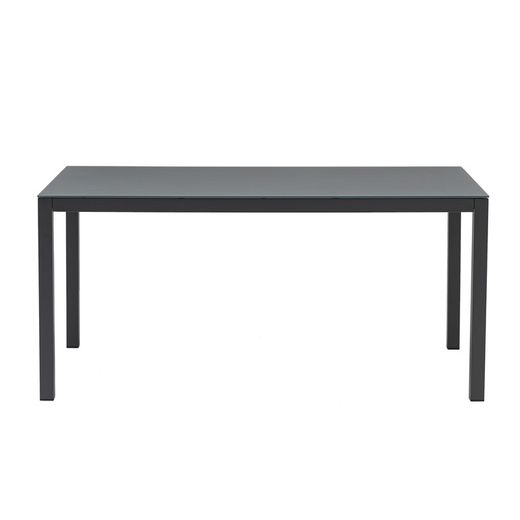 Rektangulært aluminiums- og glasbord i antracit, 160 x 90 x 74 cm | Adin