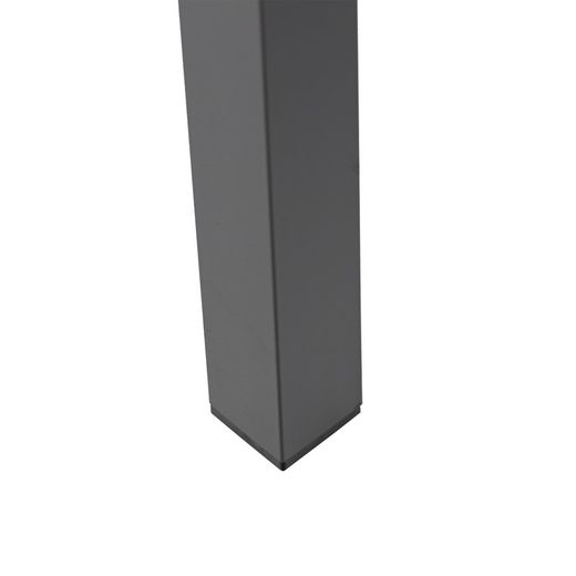 Rektangulært aluminiums- og glasbord i antracit, 160 x 90 x 74 cm | Adin