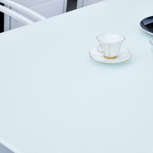 Garden dining set in white aluminum | Adin + Samoa