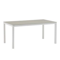 Garden dining set in white and gray aluminum | Adin + Orick