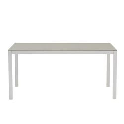 Garden dining set in white and gray aluminum | Adin + Orick
