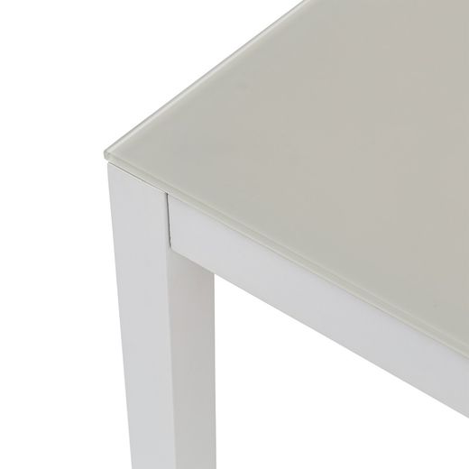 Garden dining set in white and gray aluminum | Adin + Orick