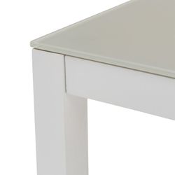 Garden dining set in white and gray aluminum | Adin + Orick