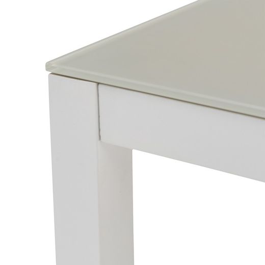 Garden dining set in white and gray aluminum | Adin + Orick