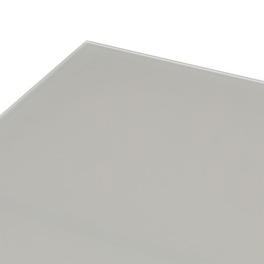 Rectangular aluminum and glass table in white and gray, 200 x 90 x 74 cm | Adin