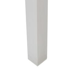 Rectangular aluminum and glass table in white and gray, 200 x 90 x 74 cm | Adin