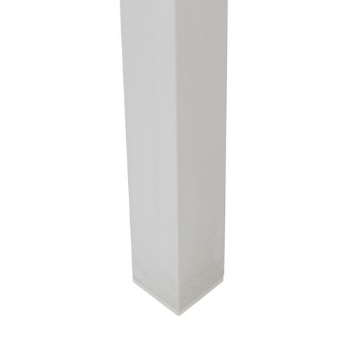 Rectangular aluminum and glass table in white and gray, 200 x 90 x 74 cm | Adin