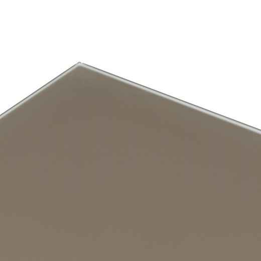 Rectangular aluminum and glass table in white and taupe, 160 x 90 x 74 cm | Adin