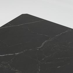 Rectangular aluminum and synthetic stone table in anthracite and medium gray, 160 x 90 x 75 cm | Boori