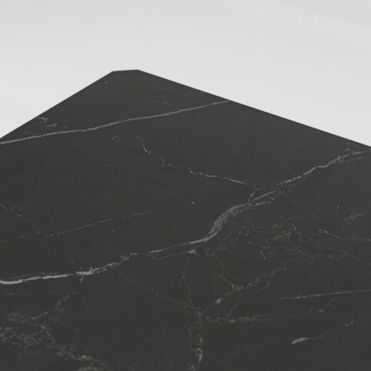 Rectangular aluminum and synthetic stone table in anthracite and medium gray, 160 x 90 x 75 cm | Boori