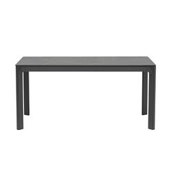 Rectangular aluminum and synthetic stone table in anthracite and medium gray, 160 x 90 x 75 cm | Boori