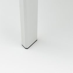 Rectangular aluminum and synthetic stone table in white and light gray, 160 x 90 x 75 cm | Boori