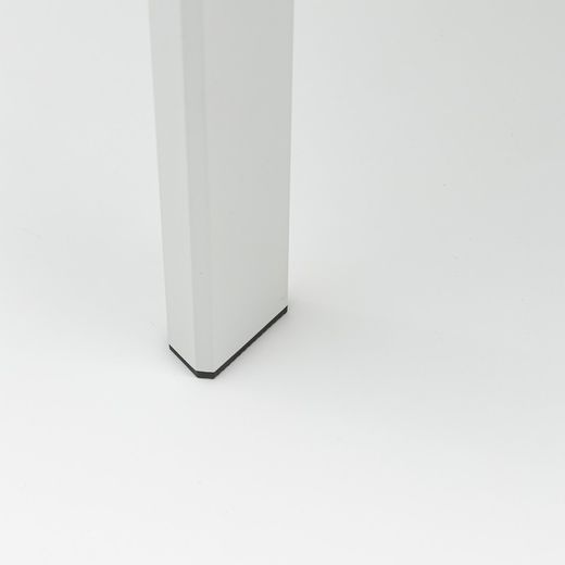 Rectangular aluminum and synthetic stone table in white and light gray, 160 x 90 x 75 cm | Boori