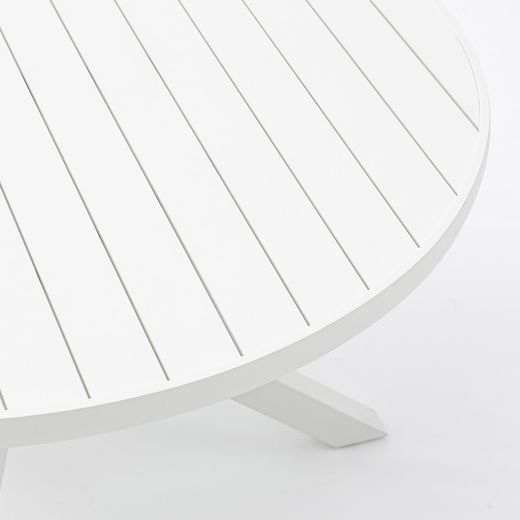 Garden dining set in white aluminum | Yowah + Albury