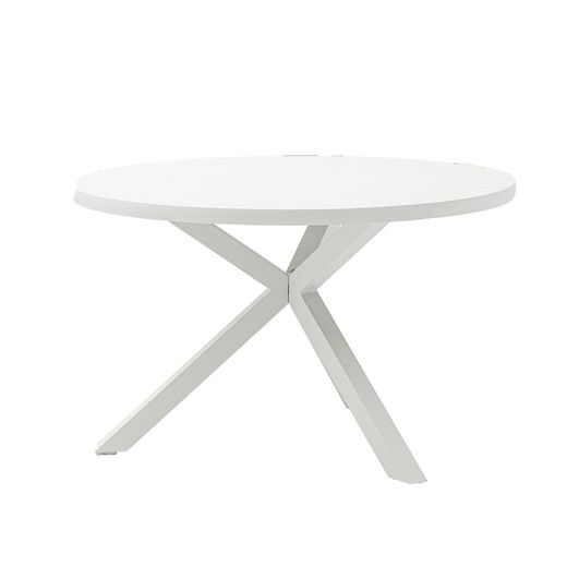 Garden dining set in white aluminum | Yowah + Albury