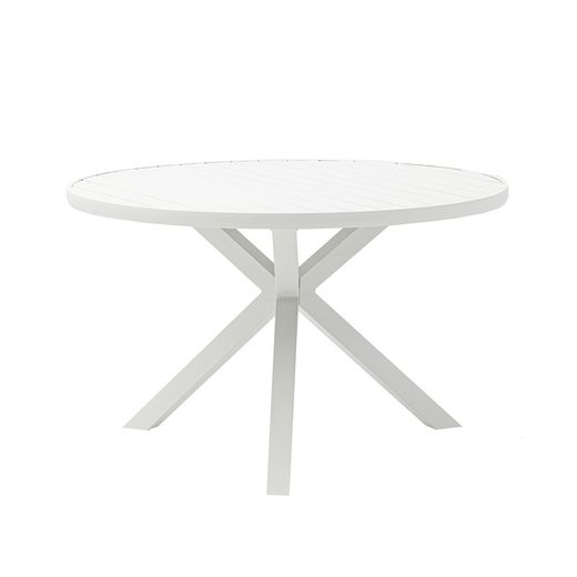 Garden dining set in white aluminum | Yowah + Albury
