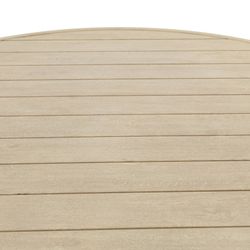 Conjunto de comedor de jardín con mesa redonda en aluminio color natural | Harmony