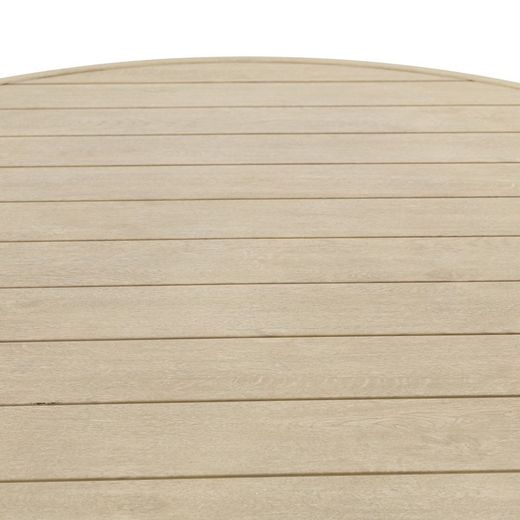 Conjunto de comedor de jardín con mesa redonda en aluminio color natural | Harmony