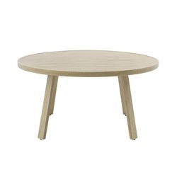 Conjunto de comedor de jardín con mesa redonda en aluminio color natural | Harmony