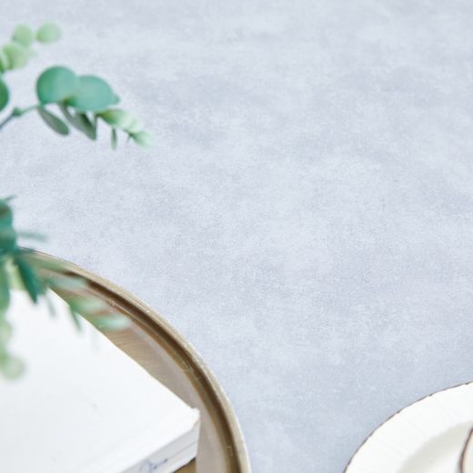 Round aluminum and glass table in white and light gray, 135 x 135 x 75 cm | Jenner