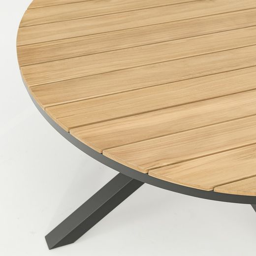 Garden dining set in anthracite aluminum and teak | Sidney + Broome