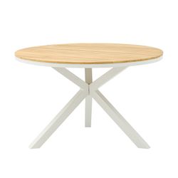 Garden dining set in white aluminum and teak | Sidney + Broome
