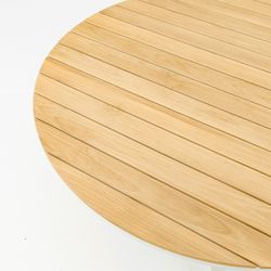 Garden dining set in white aluminum and teak | Sidney + Broome