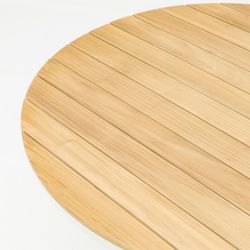 Garden dining set in white aluminum and teak | Sidney Ø 150 cm + Broome