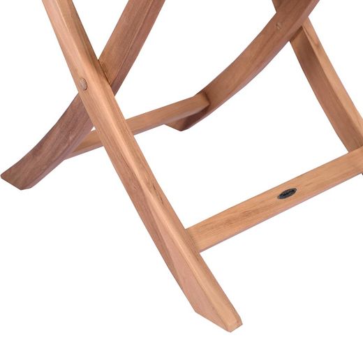 Round Teak Wood Folding Garden Table in Honey, 100 x 100 x 76.2 cm | Naga