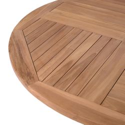 Round Teak Wood Folding Garden Table in Honey, 100 x 100 x 76.2 cm | Naga