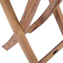 Runt hopfällbart trädgårdsbord i teak i honung, 60 x 60 x 76,2 cm | Naga
