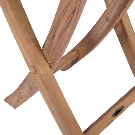 Runt hopfällbart trädgårdsbord i teak i honung, 60 x 60 x 76,2 cm | Naga