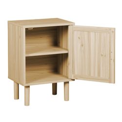 Table d'appoint en mélamine et rotin naturel, 40 x 30 x 58 cm | Décor