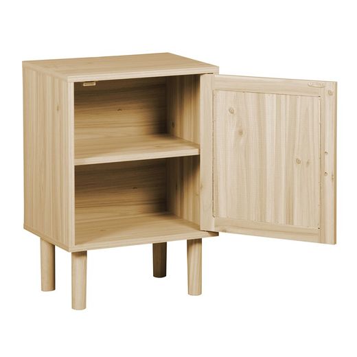 Table d'appoint en mélamine et rotin naturel, 40 x 30 x 58 cm | Décor