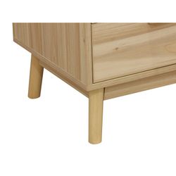 Table de chevet en mélamine et rotin naturel, 40 x 39 x 48 cm | S'orienter